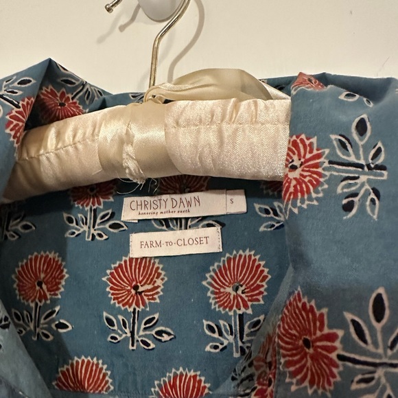Christy Dawn Skylar Blue and Red Indigo Sunflower Floral Women’s Shirt Size S - Picture 2 of 5